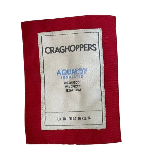 Craghoppers Anza Jacket XXL 14 Women Red Gorpcore Waterproof Hooded Wind Resist - Picture 6 of 9